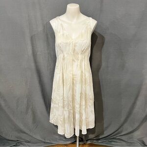 Ann Taylor Cream Floral Midi Dress